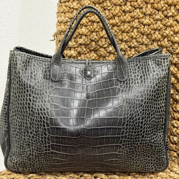 Longchamp Roseau Tote Crocodile-Embossed Leather - Picture 2 of 11